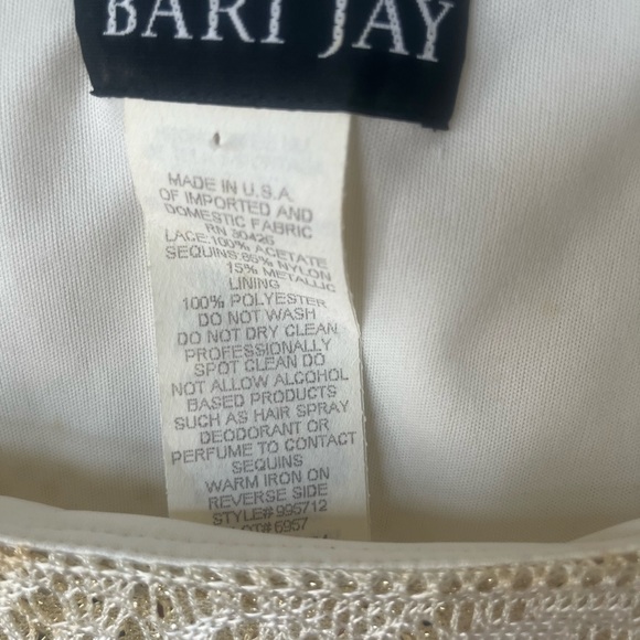 Vintage mother  of the bride floor length gown cream gold lace crochet effect - Picture 5 of 17